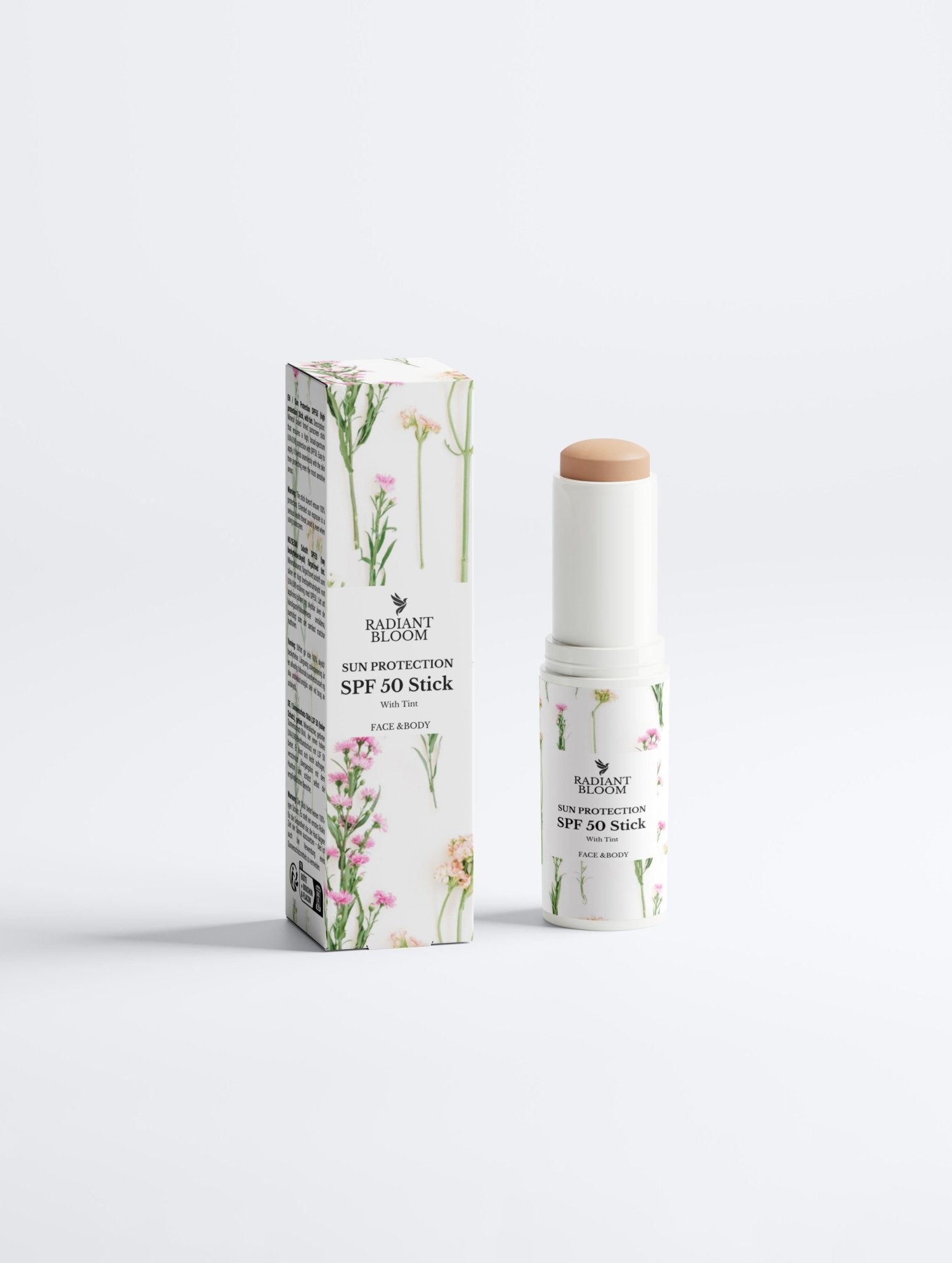 Sun Protection SPF50 Stick, With Tint, UV Defence On-the-Go ☀️🧴 12 g / 0.42 oz – Natural 12 g / 0.42 oz by Radiant Bloom – Natural Organic Skincare