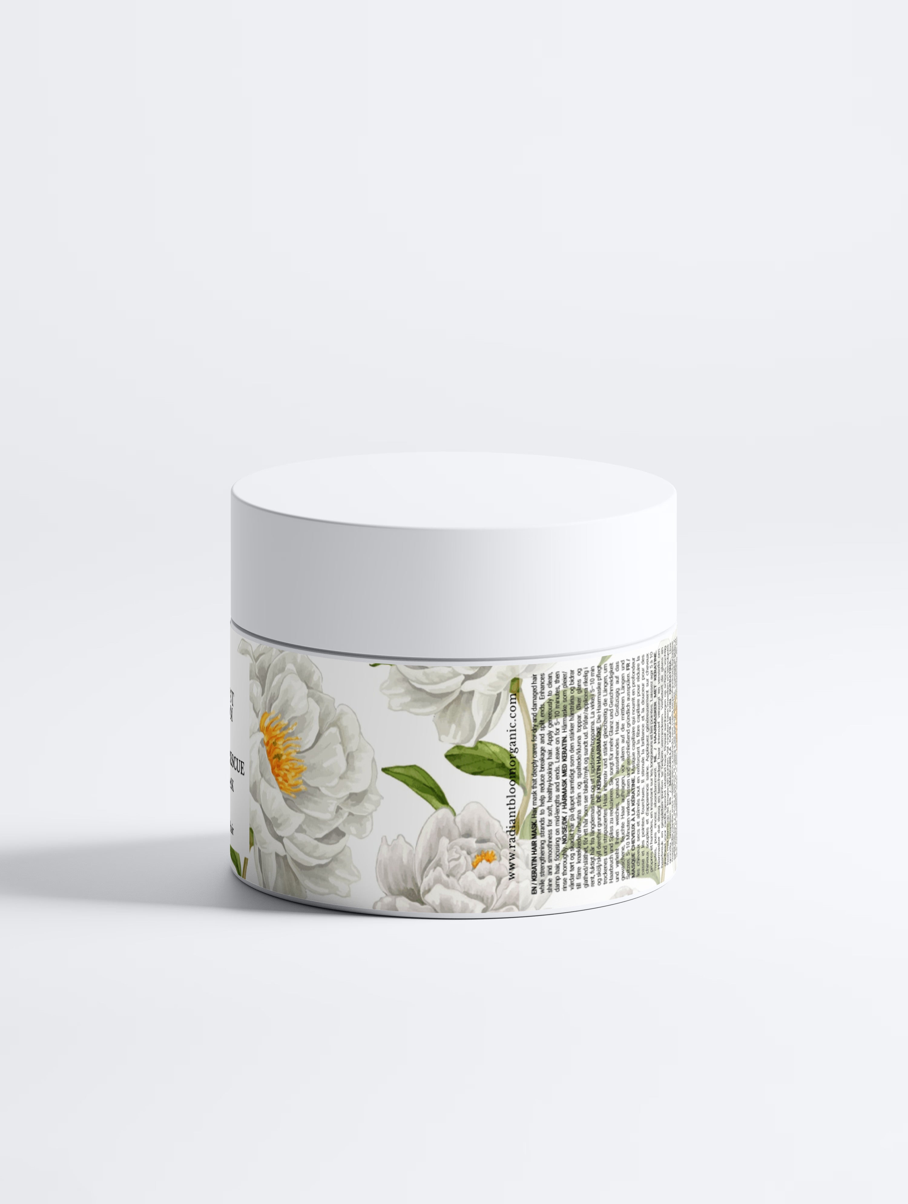 Jar with floral design on a white background