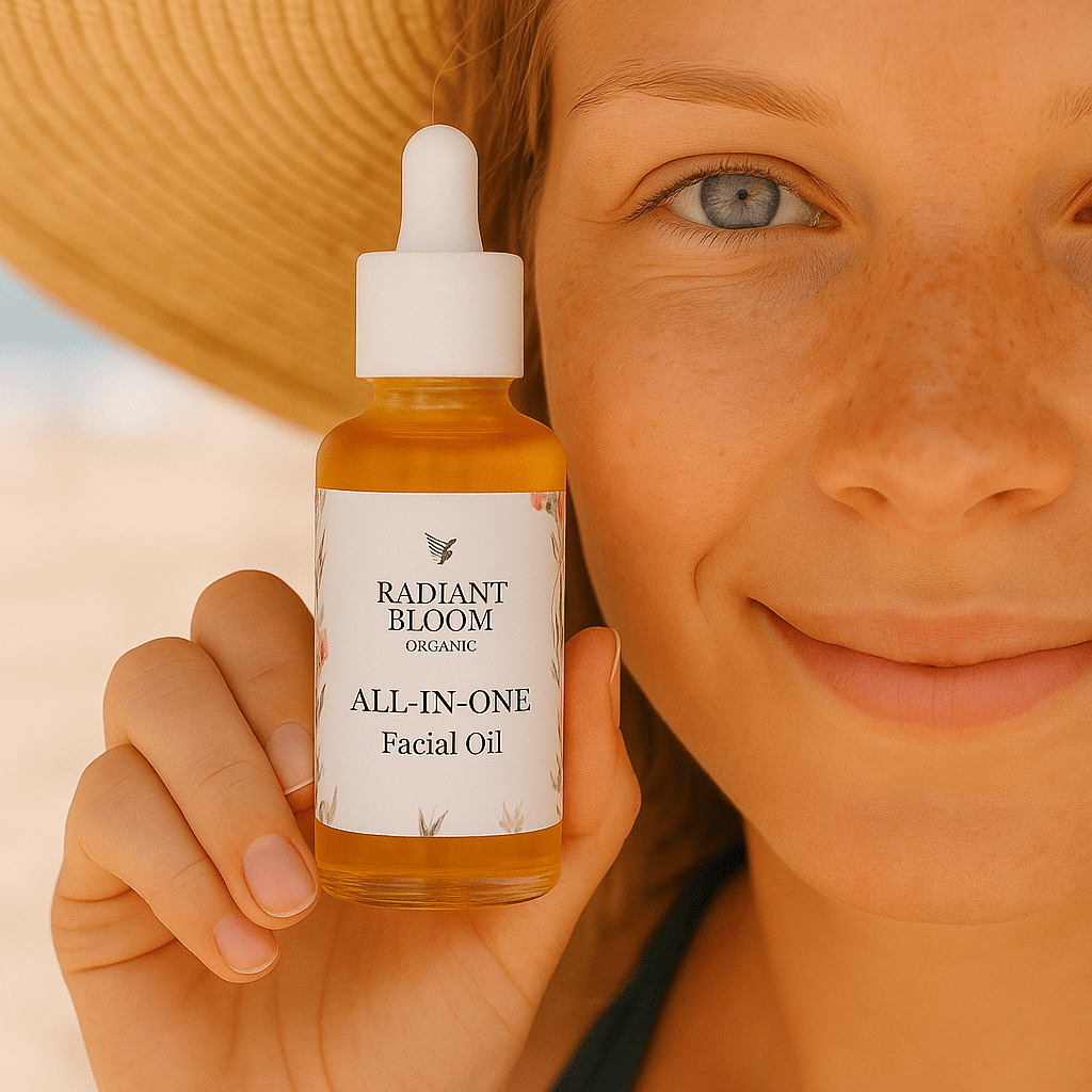 All-In-One Facial Oil – Organic / 30ml , 1 ft.oz by Radiant Bloom – Natural Organic Skincare