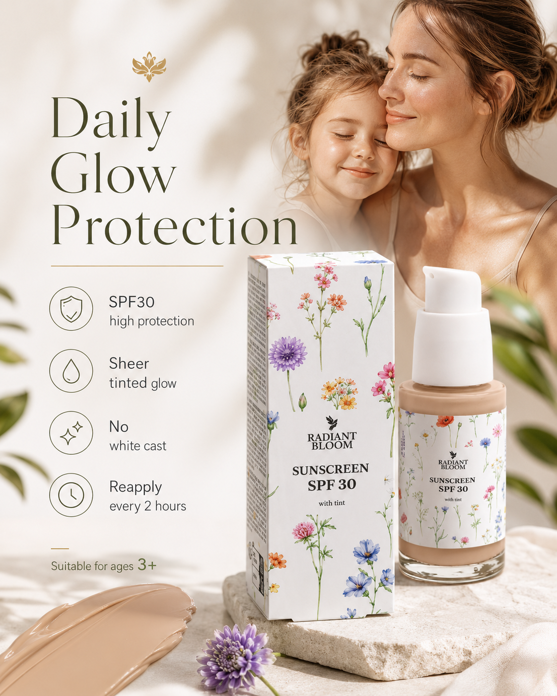 Sunscreen SPF30, with tint