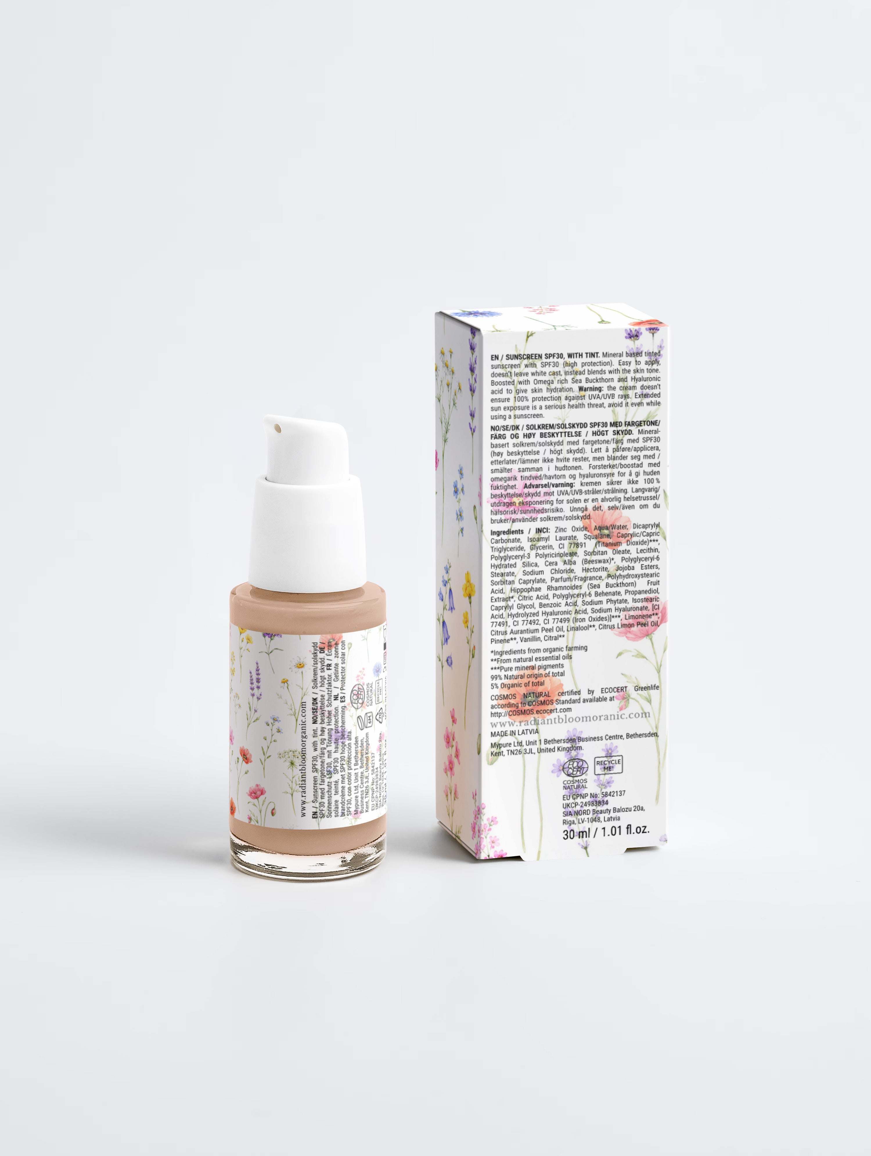 Sunscreen SPF30, with tint