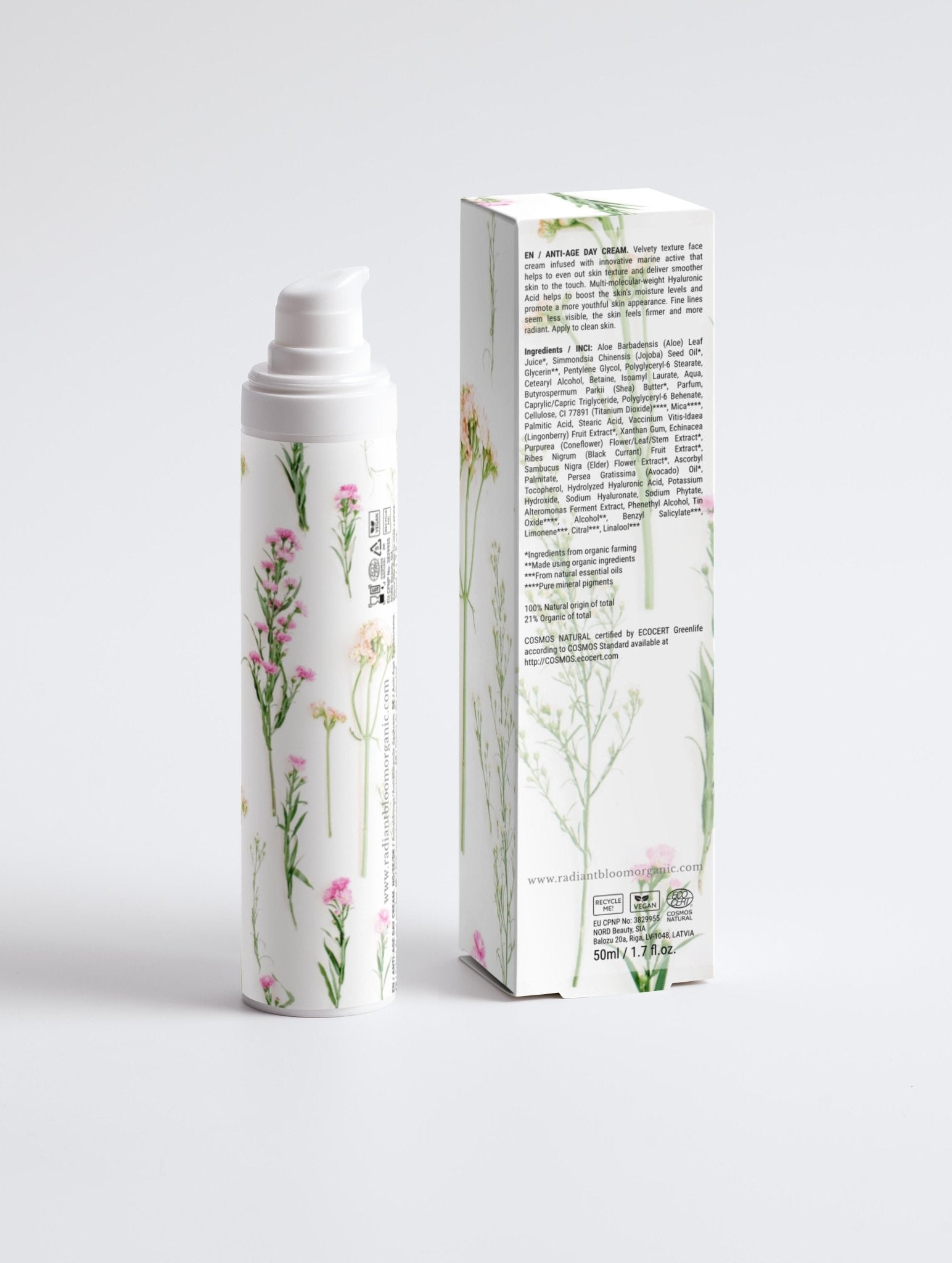 Anti - Age Performance Duo | Peptide Serum + Anti - Age Day Cream | Smooth, Firm, Hydrate - Radiant Bloom Organic