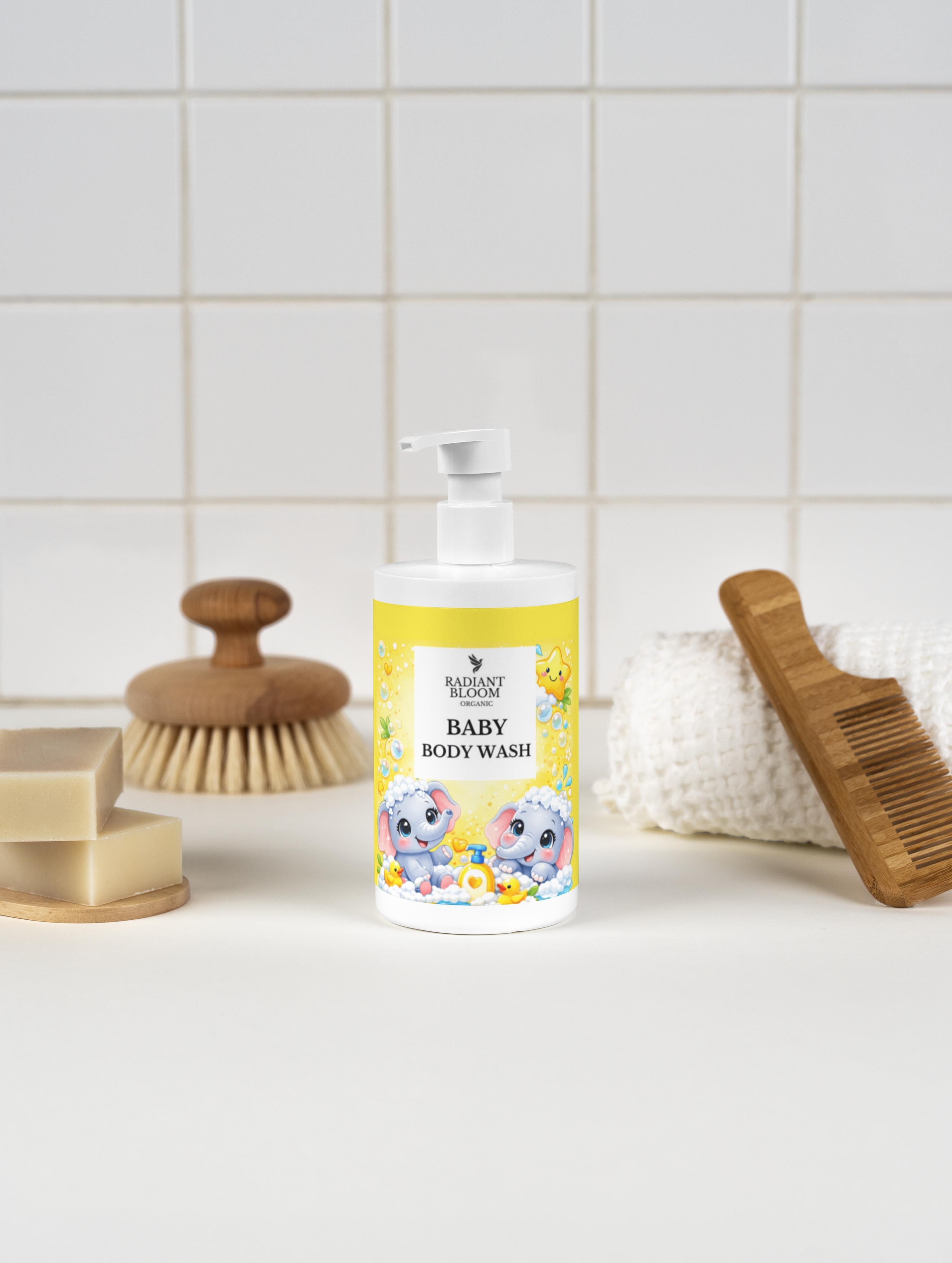 Organic Baby Body Wash with Camomile & Linseed | Newborn-Safe Radiant Bloom