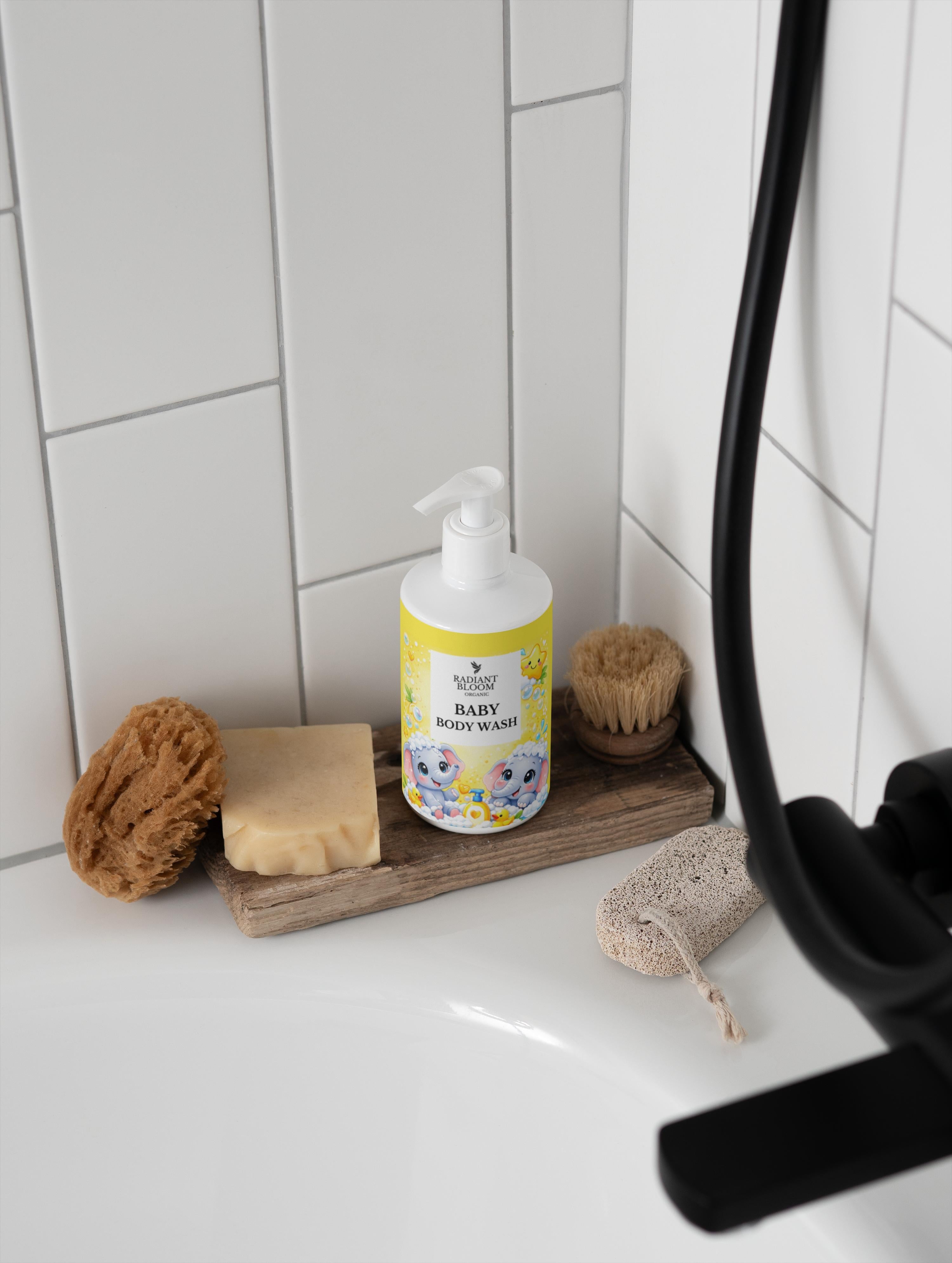 Organic Baby Body Wash with Camomile & Linseed | Newborn-Safe Radiant Bloom