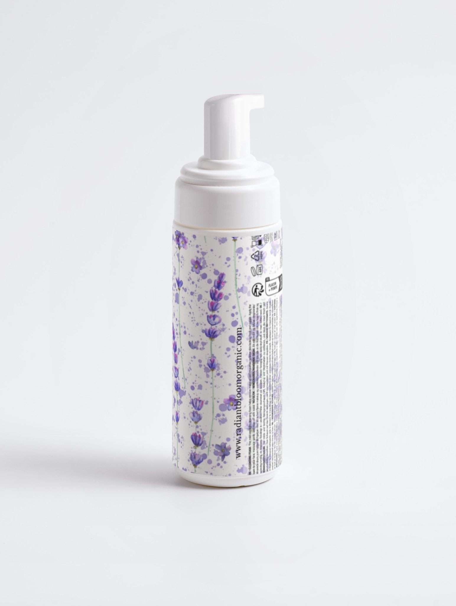 Natural Cleansing Foam with Rose, Chamomile & Calendula - Gentle Makeup Remover for All Skin Types 150ml , 5.07 ft.oz - Radiant Bloom Organic