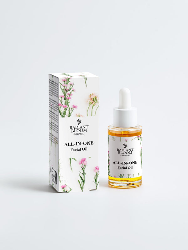 All-In-One Facial Oil – Organic / 30ml , 1 ft.oz by Radiant Bloom – Natural Organic Skincare