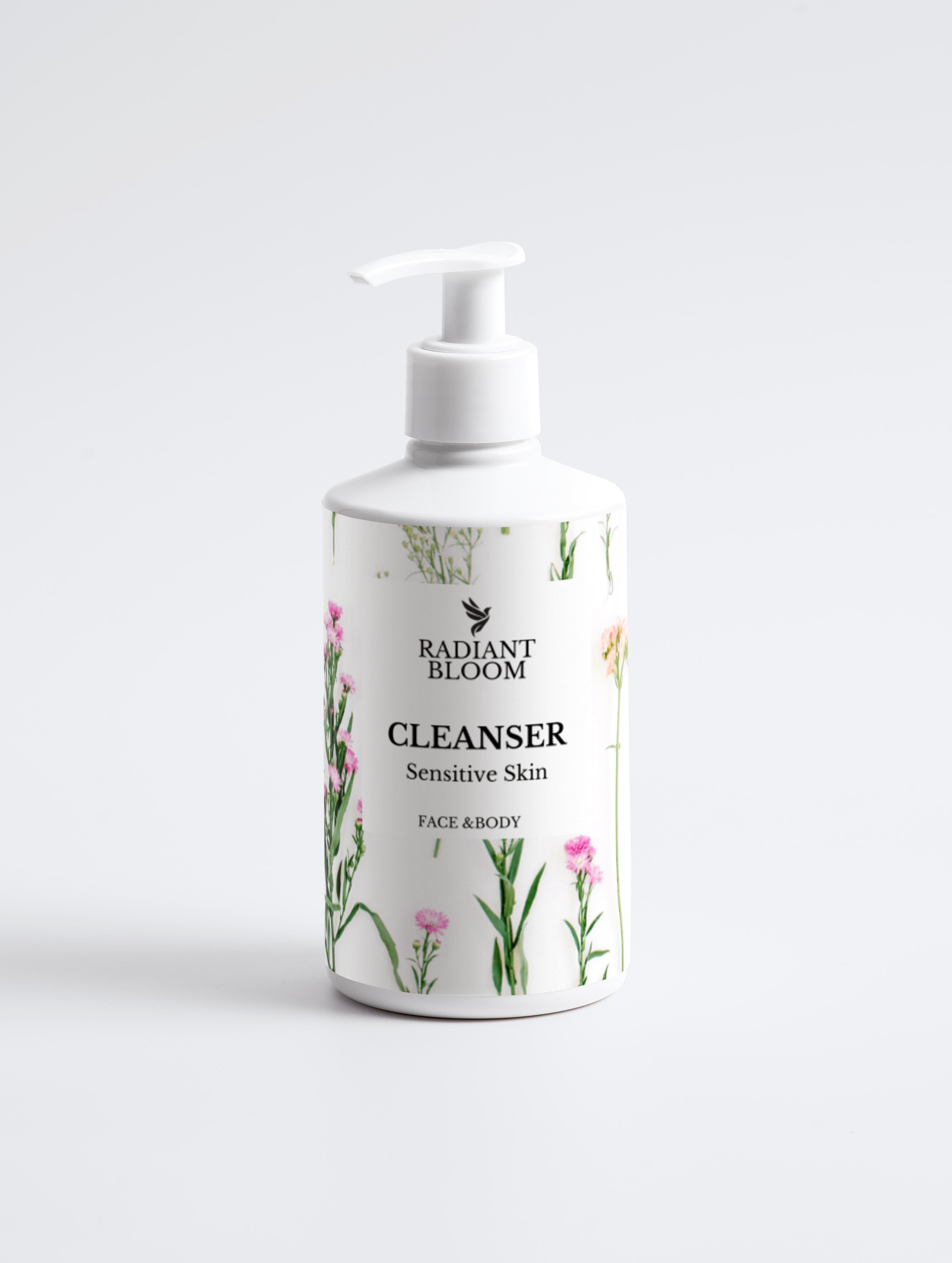 Gesichts- & Körperreiniger für empfindliche Haut – RadiantBloom Organic (290 ml / 9.81 fl. oz)